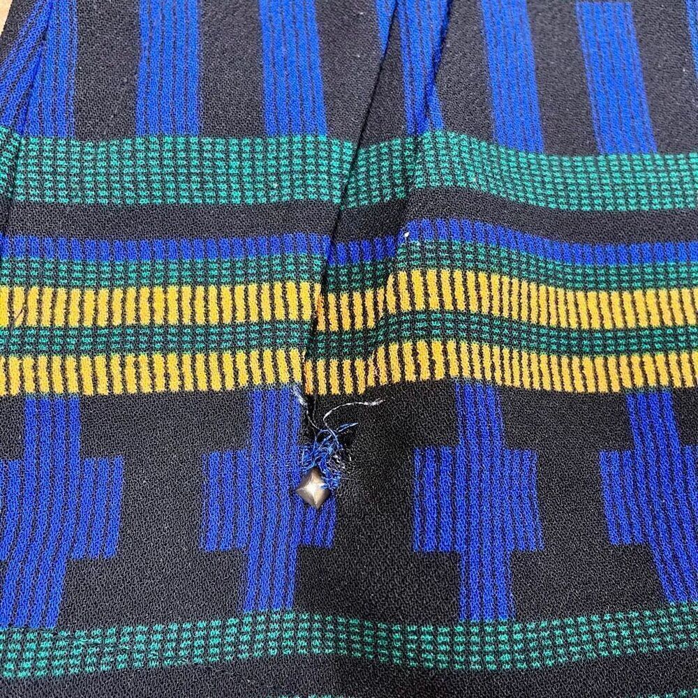 Color Block Colorful Geometric Short Sleeve Mini Dress Medium - Picture 7 of 10
